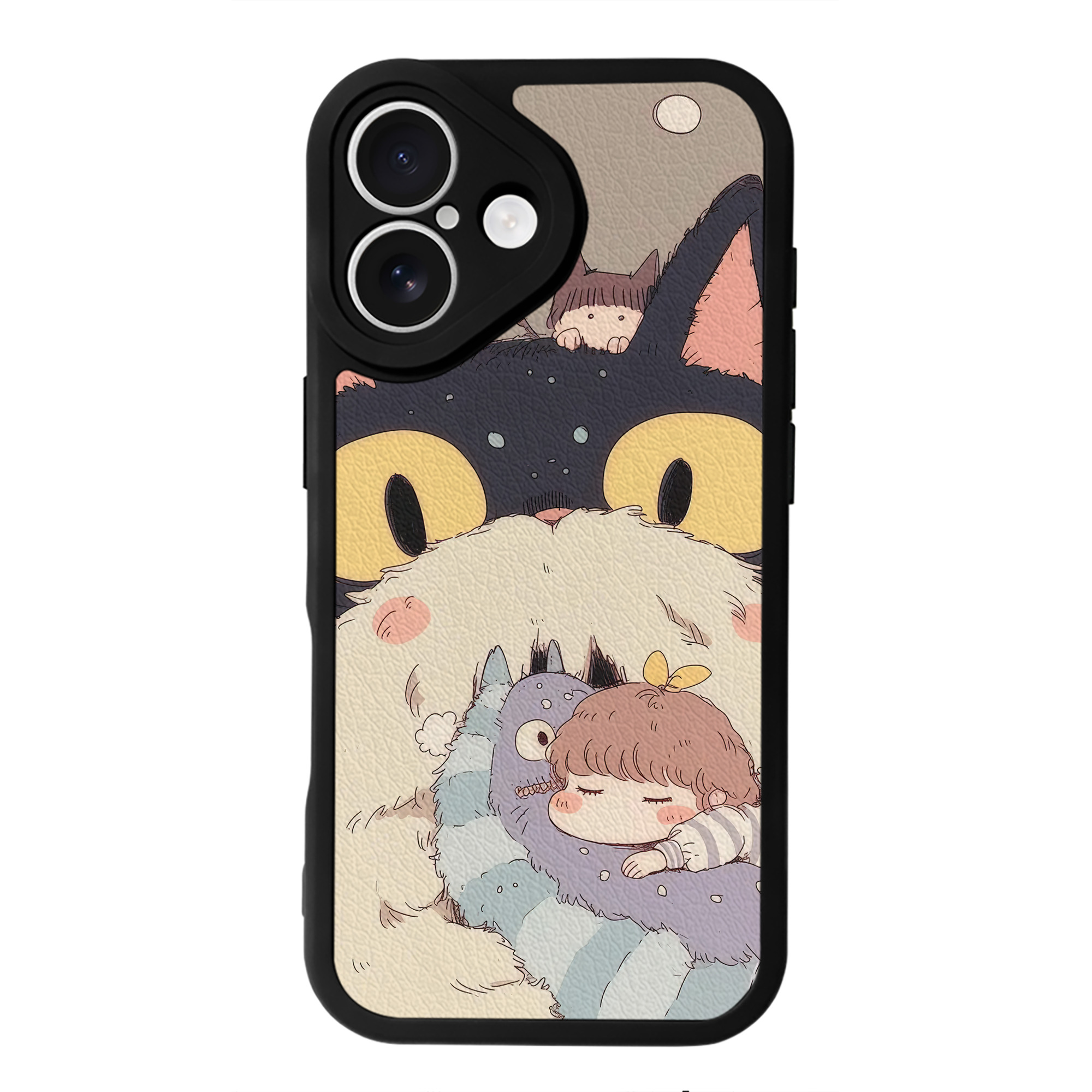 となりのトトロ 草壁メイ 草壁サツキ My Neighbor Totoro Satsuki Kusakabe Mei Kusakabe 【iPhone 16シリーズ対応】シリコンスマホケース（レザー調） 材質：シリコン